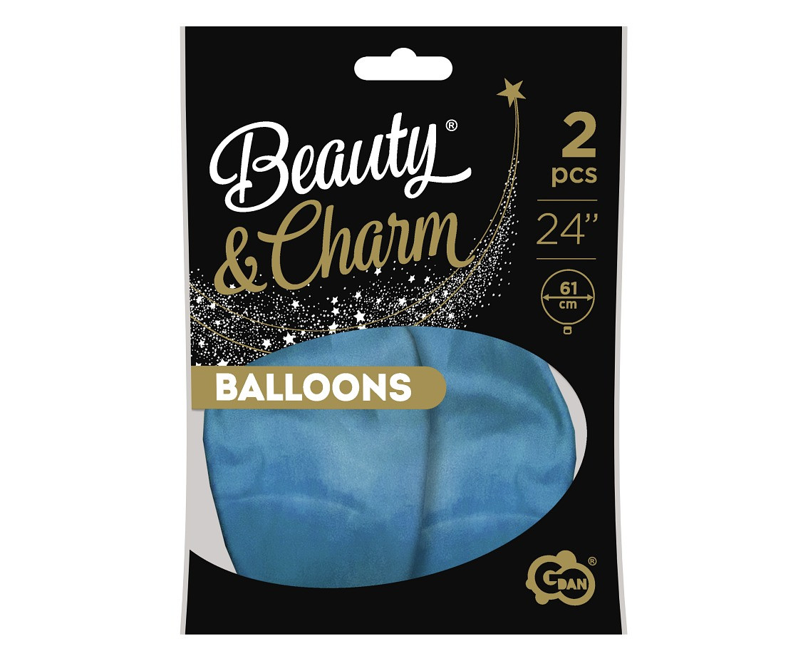 Balloons B&C 24", platinum light blue, 2pcs