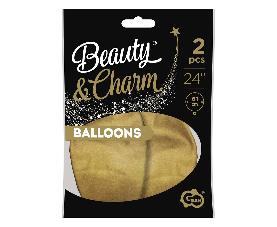 Balloons B&C 24", platinum light gold, 2pcs