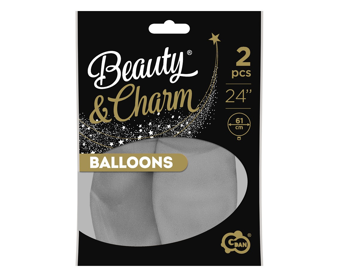 Balloons B&C 24", pastel grey, 2pcs