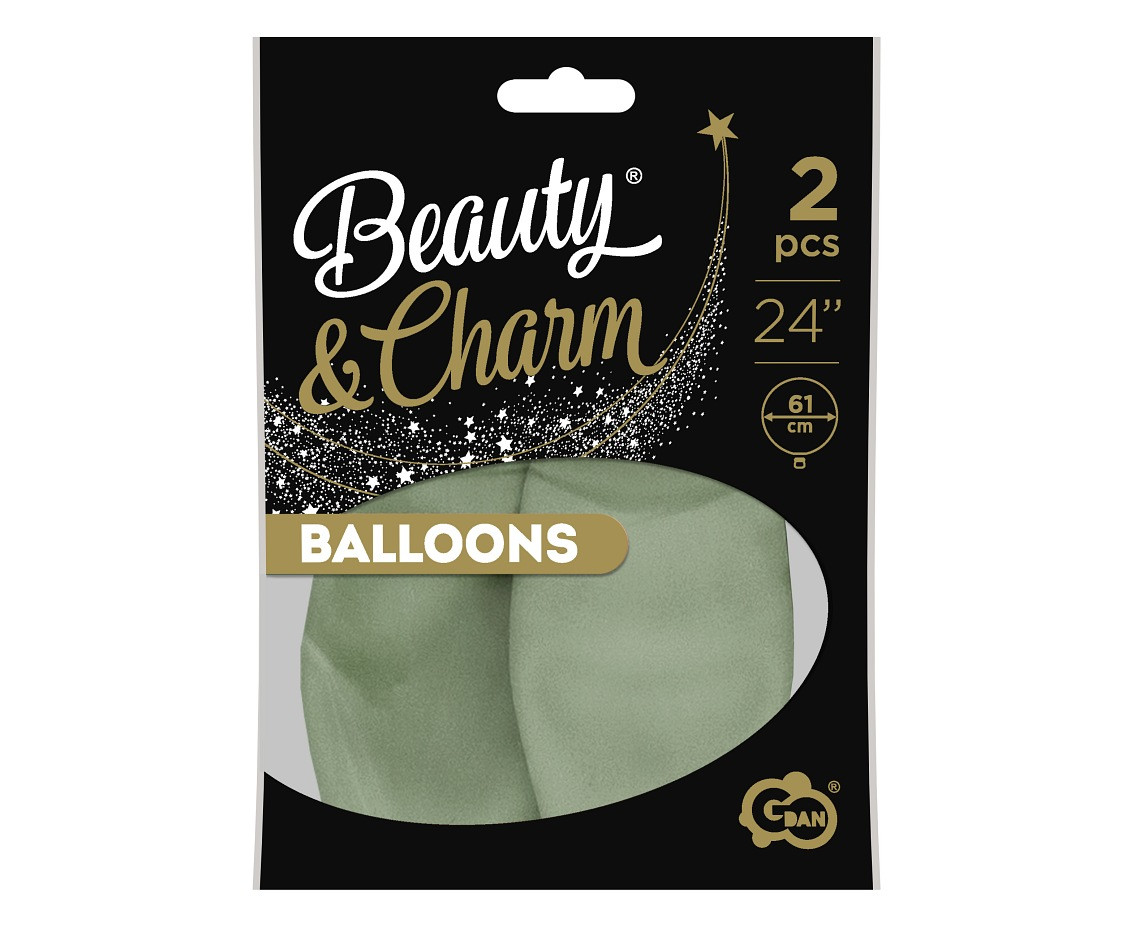 Balloons B&C 24", pastel gery-green, 2pcs