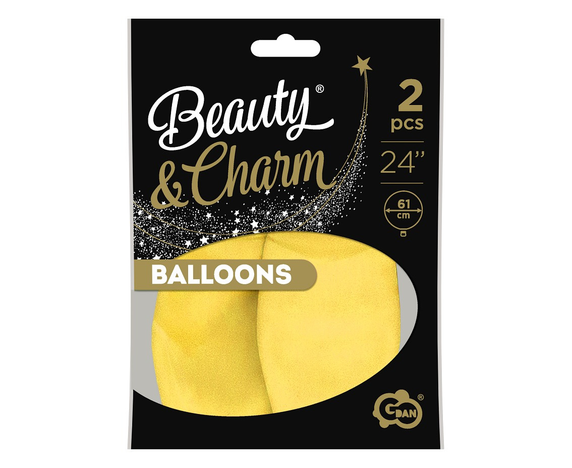 Balloons B&C 24", pastel yellow, 2pcs