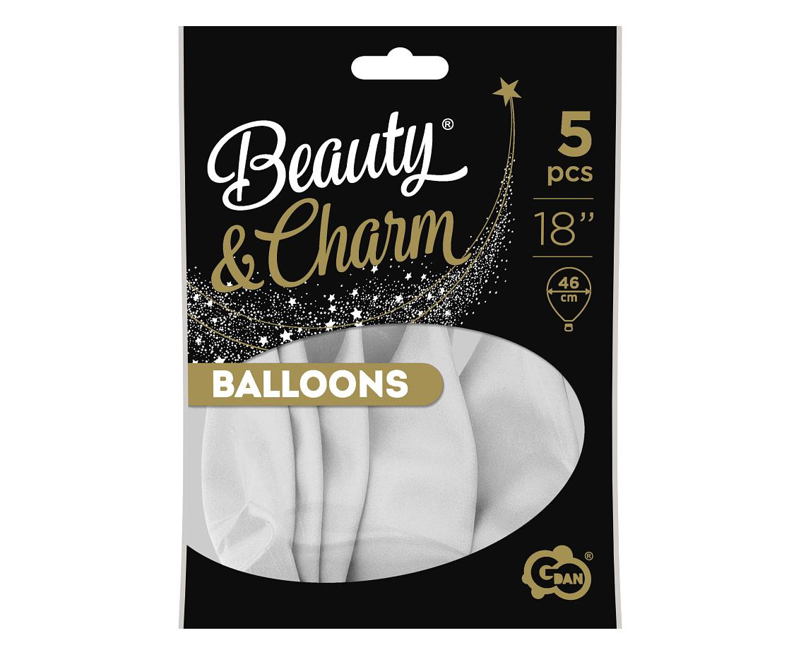 Balloons B&C 18", pastel white, 5pcs