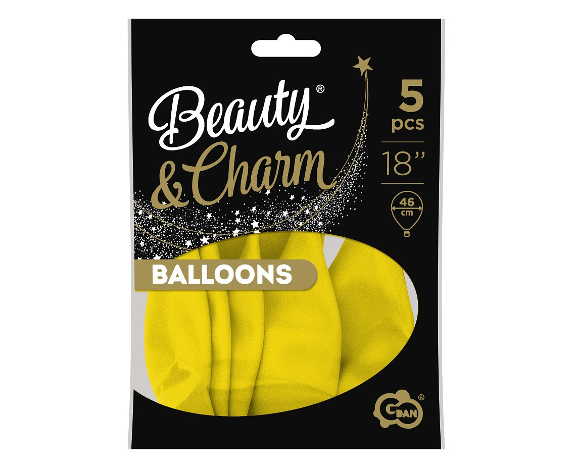 Balloons B&C 18", pastel yellow, 5pcs