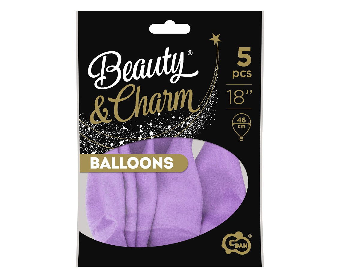Balloons B&C 18", macaron lavender, 5pcs