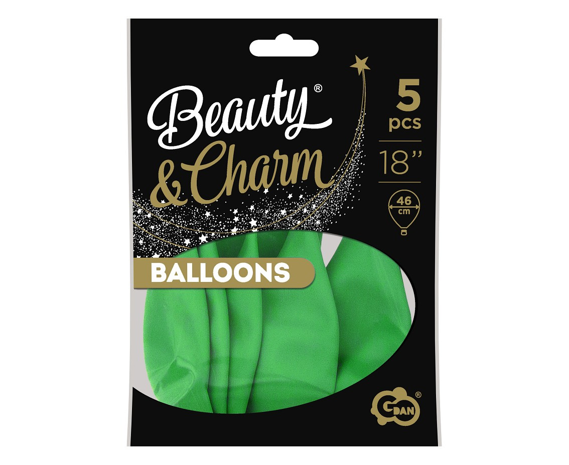 Balloons B&C 18", green pastel, 5pcs