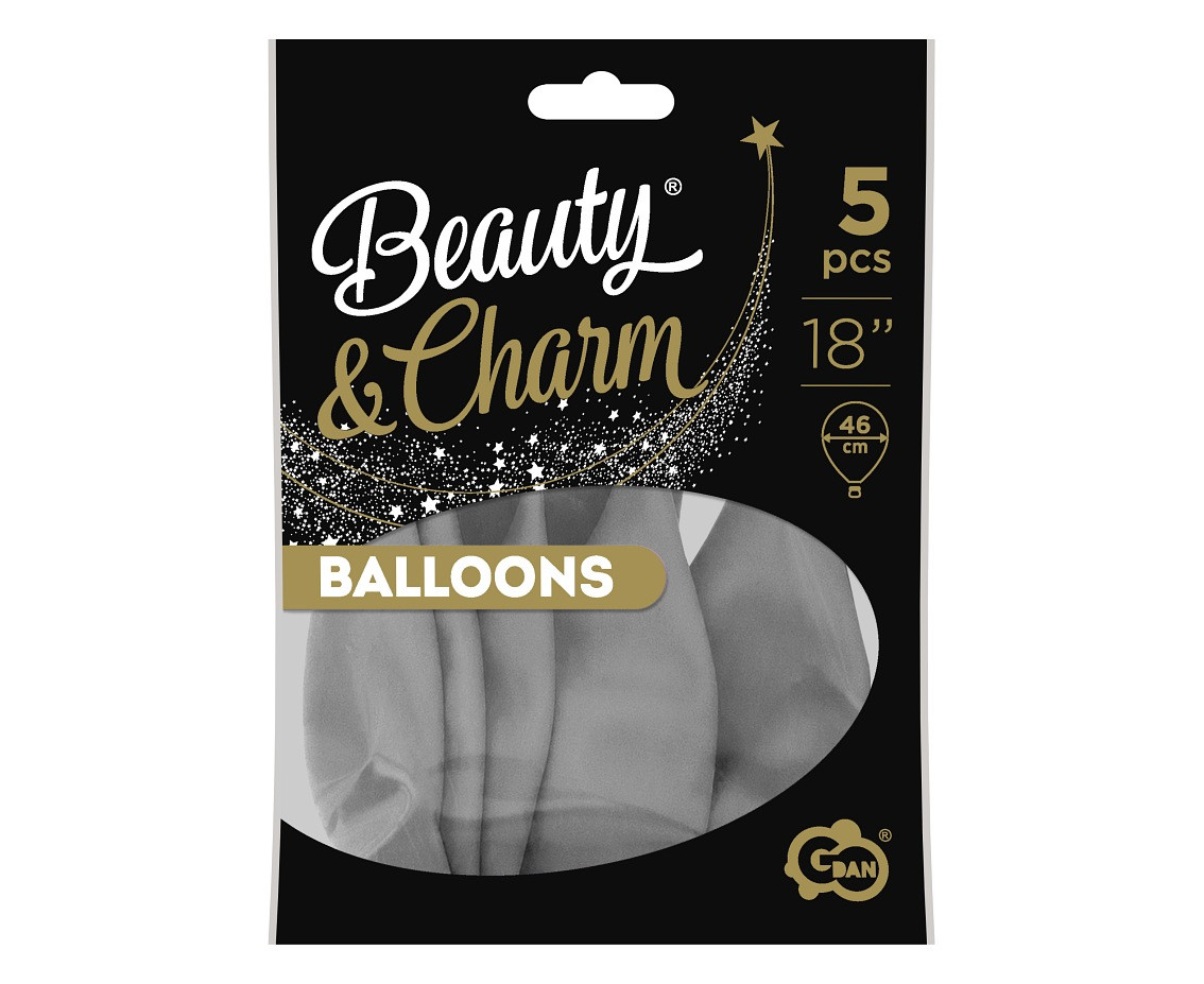 Balloons B&C 18", pastel grey, 5pcs