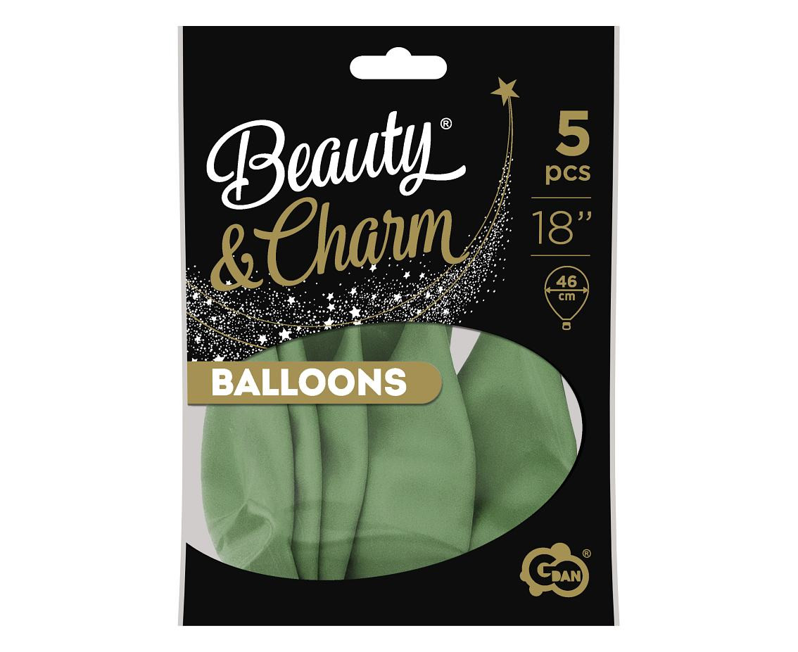 Balloons B&C 18", grey-green pastel, 5pcs