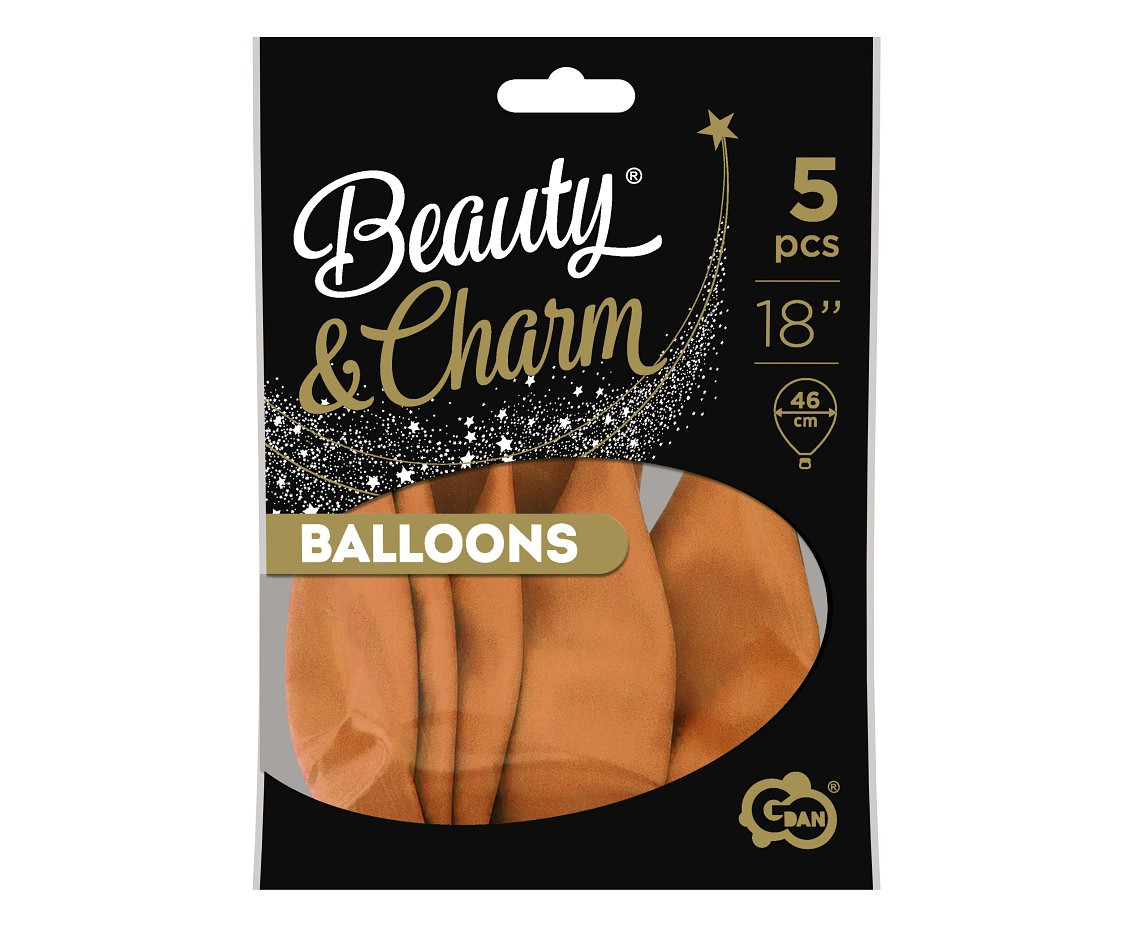 Balloons B&C 18", pastel caramel, 5pcs