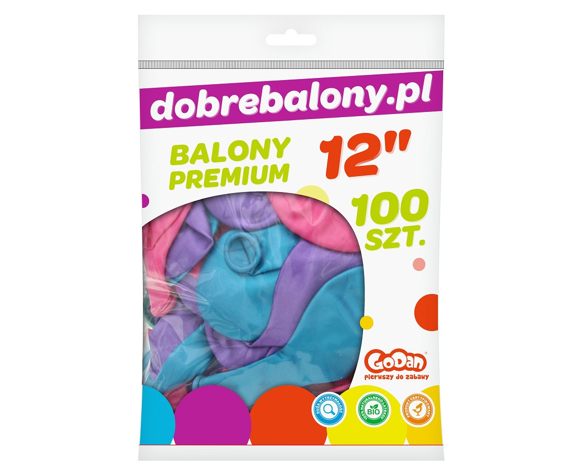 Balloons Elegant Party Mix, metallic platinum,12" / 100 pcs.