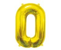 Foil Balloon B&C Number 0, Gold, 85 cm
