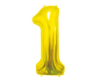 Foil Balloon B&C Number 1, Gold, 85 cm