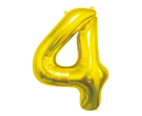 Foil Balloon B&C Number 4, Gold, 85 cm