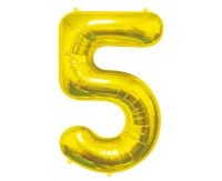 Foil Balloon B&C Number 5, Gold, 85 cm