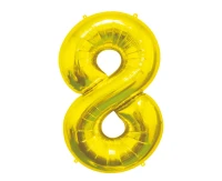 Foil Balloon B&C Number 8, Gold, 85 cm