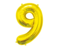 Foil Balloon B&C Number 9, Gold, 85 cm