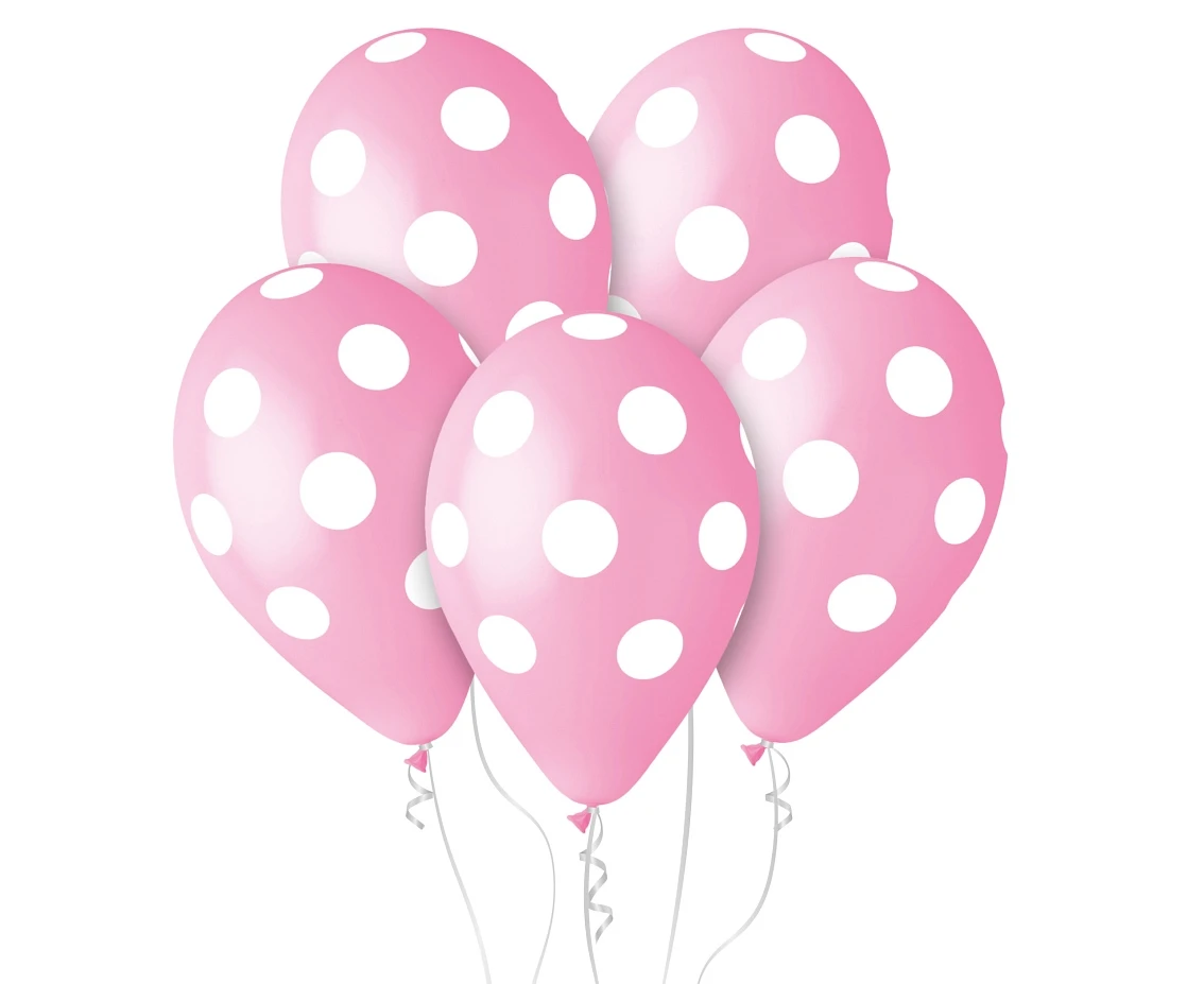 Premium balloons "Dots", l. pink, 12" / 5 pcs
