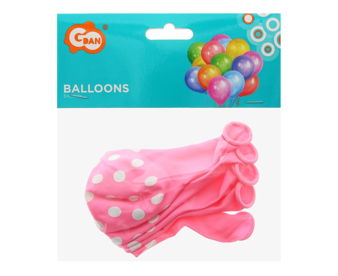 Premium balloons "Dots", l. pink, 12" / 5 pcs