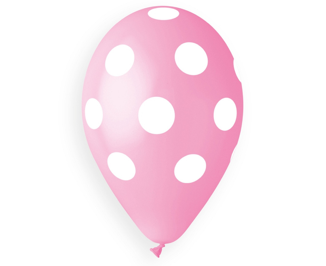 Premium balloons "Dots", l. pink, 12" / 5 pcs