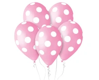 Premium balloons "Dots", l. pink, 12" / 5 pcs