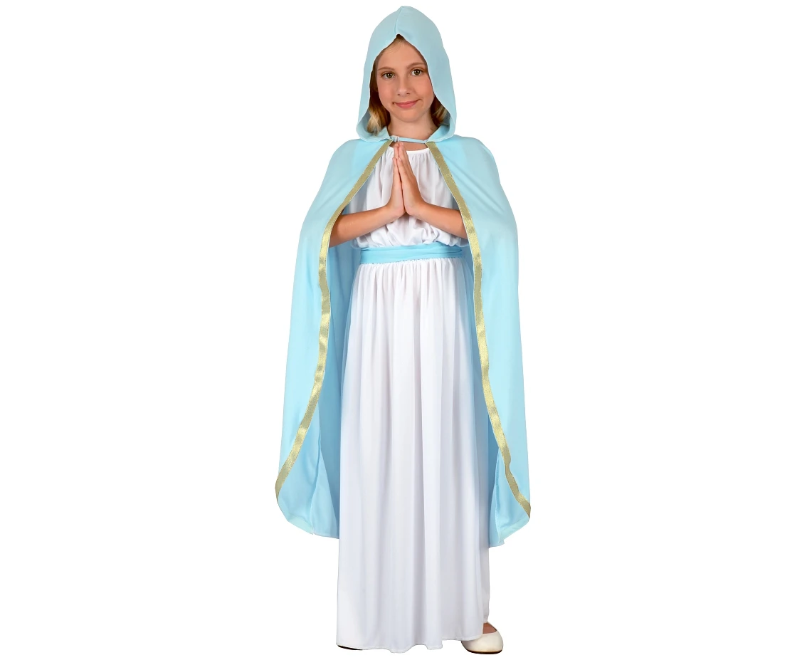 Maria role-play set for kids (dress, hooded cape, belt), size 130/140 cm