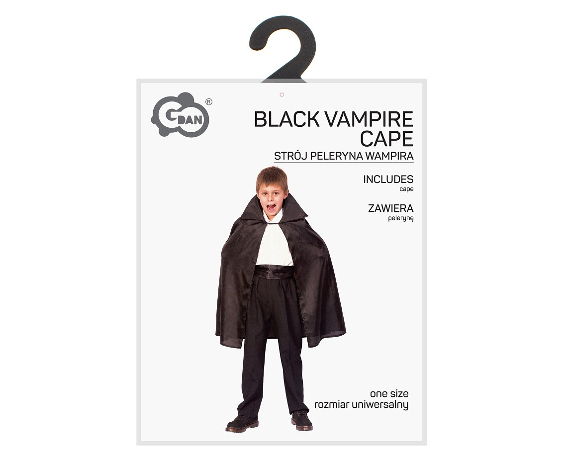 Black Vampire Cape for children (cape), one size