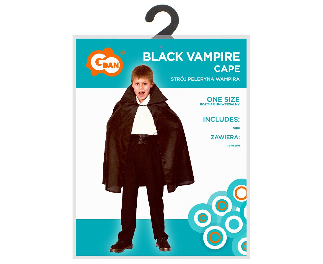 Black Vampire Cape for children (cape), one size