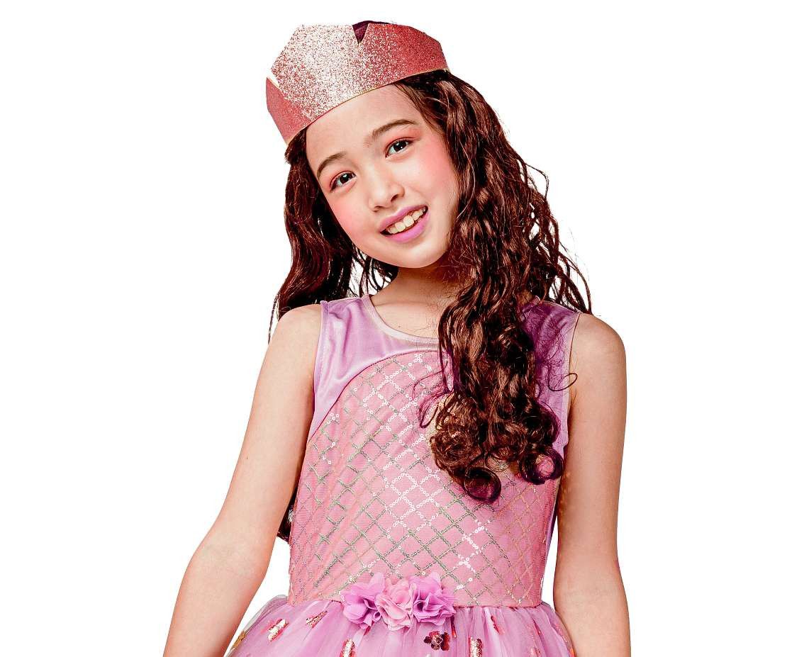 Rose-gold Princess role-play set for kids, (dress, crown), size 110/120 cm