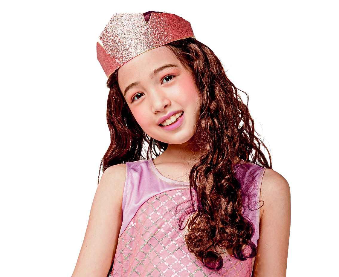 Rose-gold Princess role-play set for kids (dress, crown), size 120/130 cm