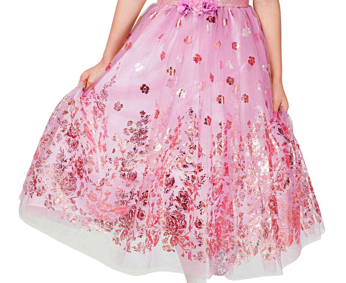 Rose-gold Princess role-play set for kids (dress, crown), size 120/130 cm