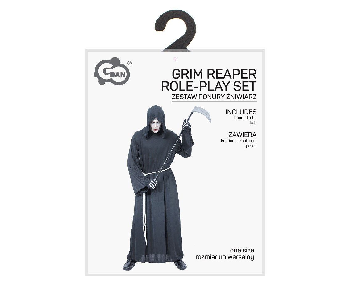 Grim Reaper role-play set for adult (hooded robe, belt), one size
