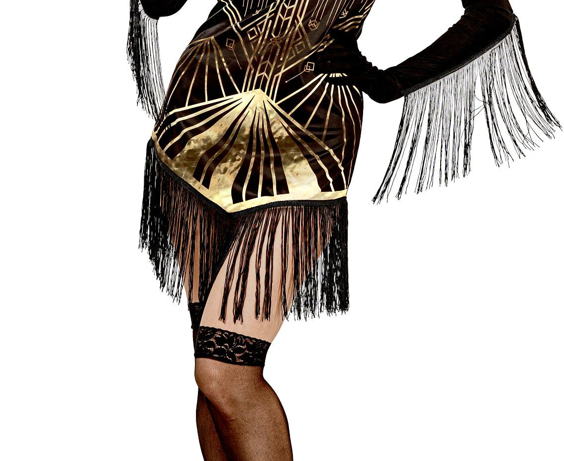 Role-play set for adult Retro 20's (hairband, dress, glovelettes), size S