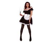 French Maid role-play set for adult (headpiece, dress, choker, apron), size M