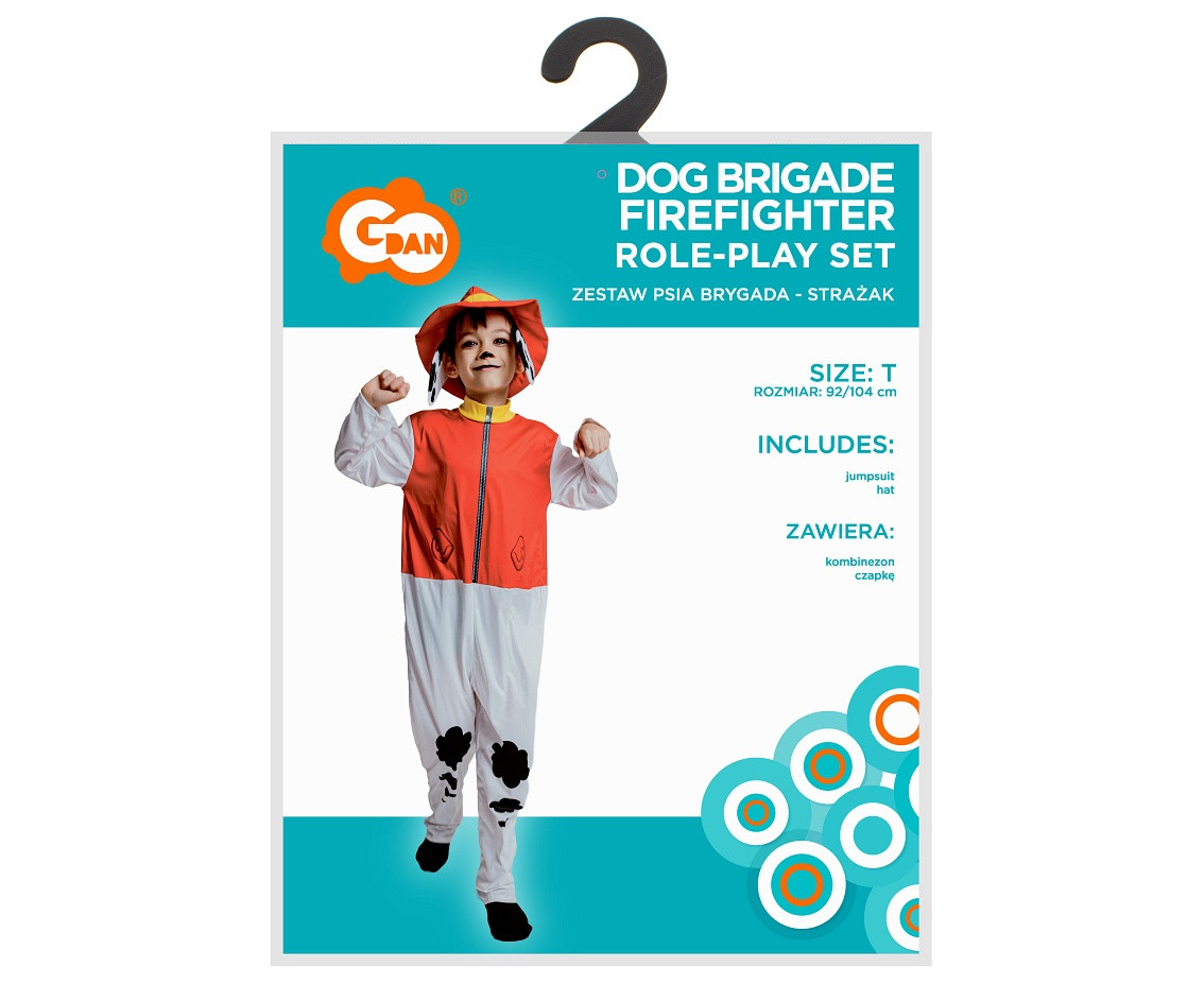 Dog Brigade-Firefighter role-play set for kids (jumpsuit, hat), size 92/104 cm EOL
