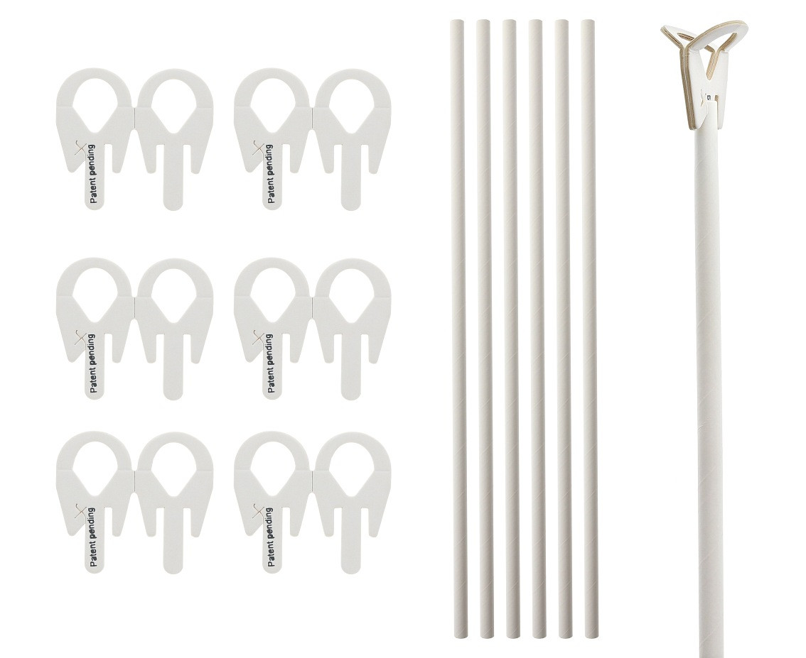 Balloon paper cups & sticks, ECO,100 pcs