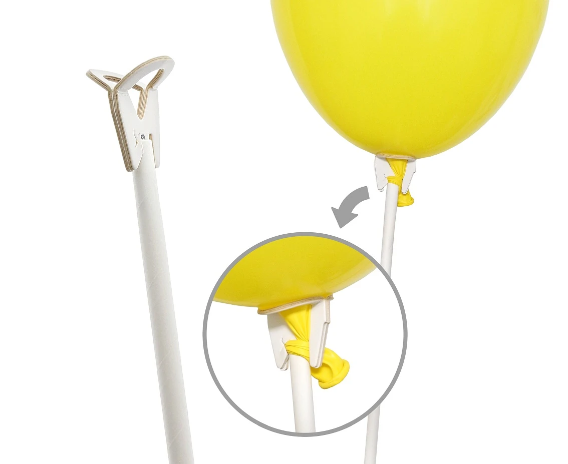 Balloon paper cups & sticks, ECO,100 pcs