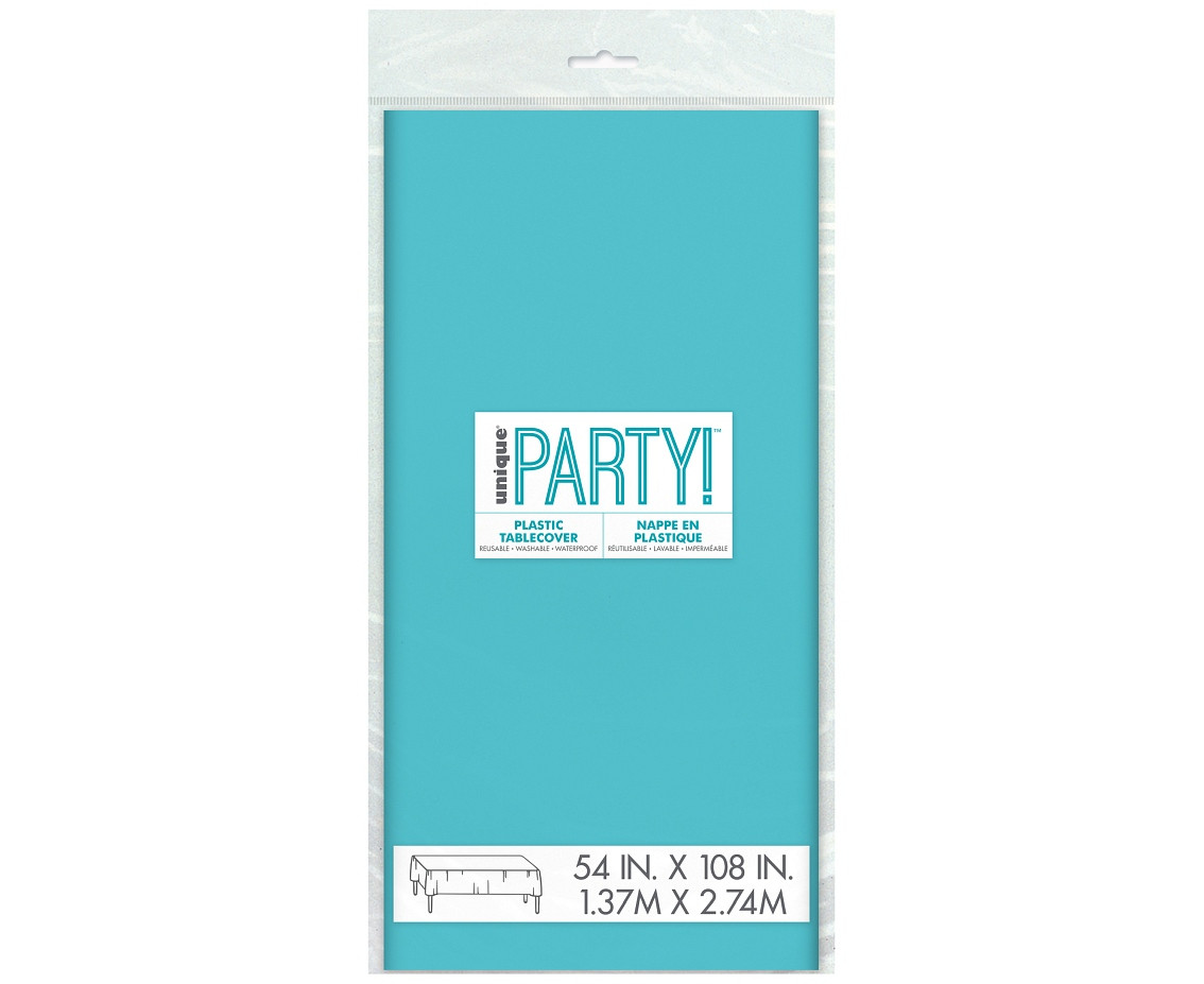 Foil table cover, caribbean blue, 137x274cm