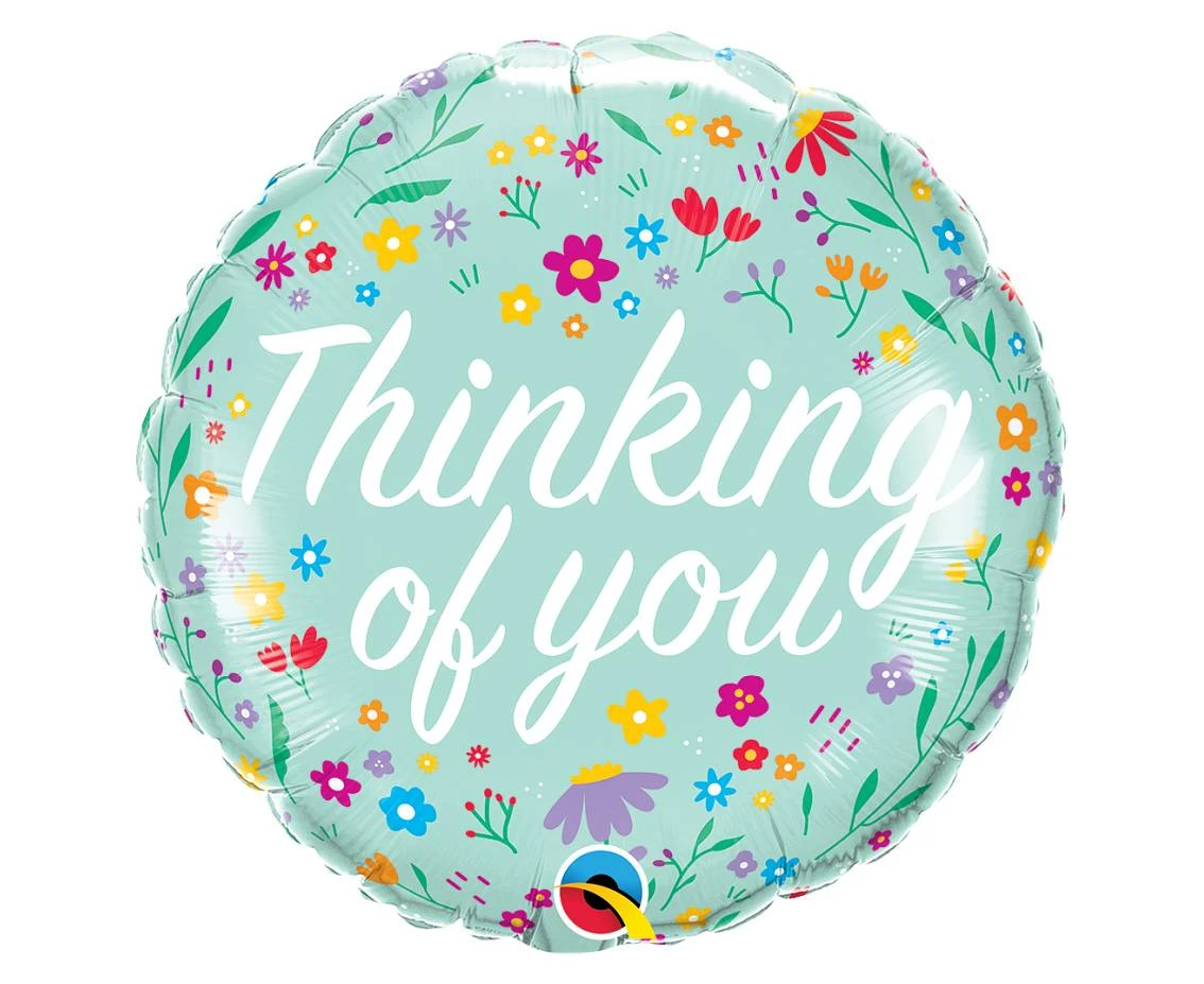 Foil balloon QL 18" CIR "Thinking Of You - Petite Floral" EOL