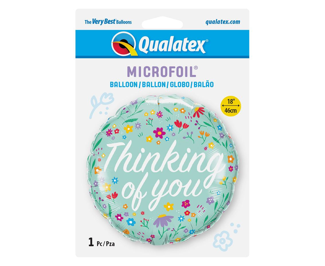 Foil balloon QL 18" CIR "Thinking Of You - Petite Floral" EOL