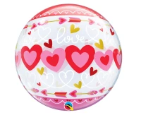 Foil balloon 22" QL Bubble single "Love - Connected Hearts" EOL