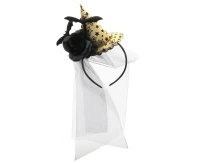 Hat with veil headband, gold EOL
