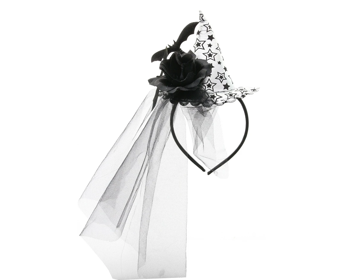 Hat with veil headband, silver EOL