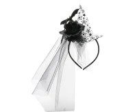 Hat with veil headband, silver EOL