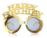 Happy Birthday Glasses, gold