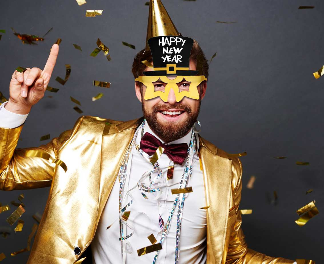 HNY Glasses with cylinder , gold