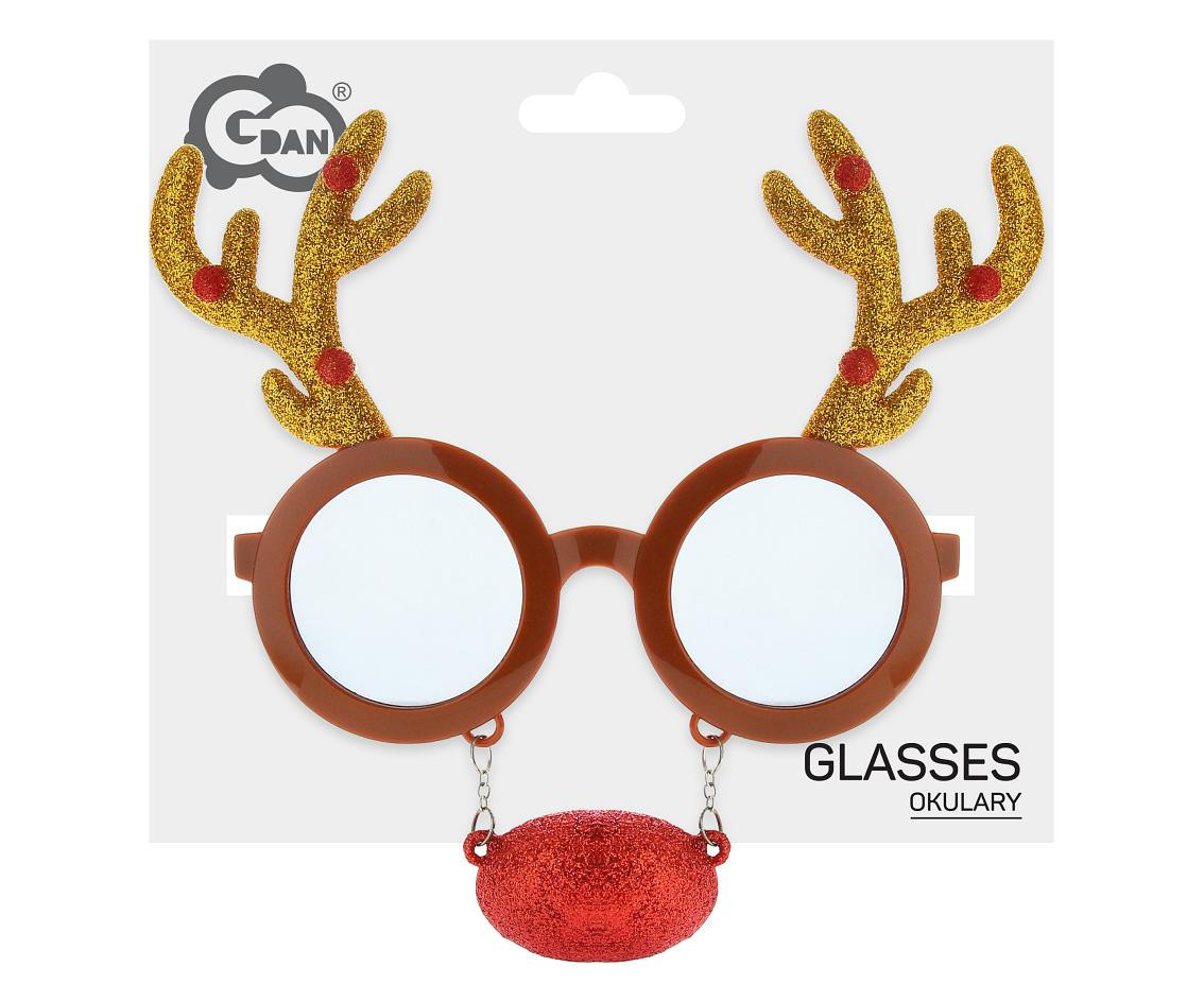 Reindeer with nose and horns Glasses