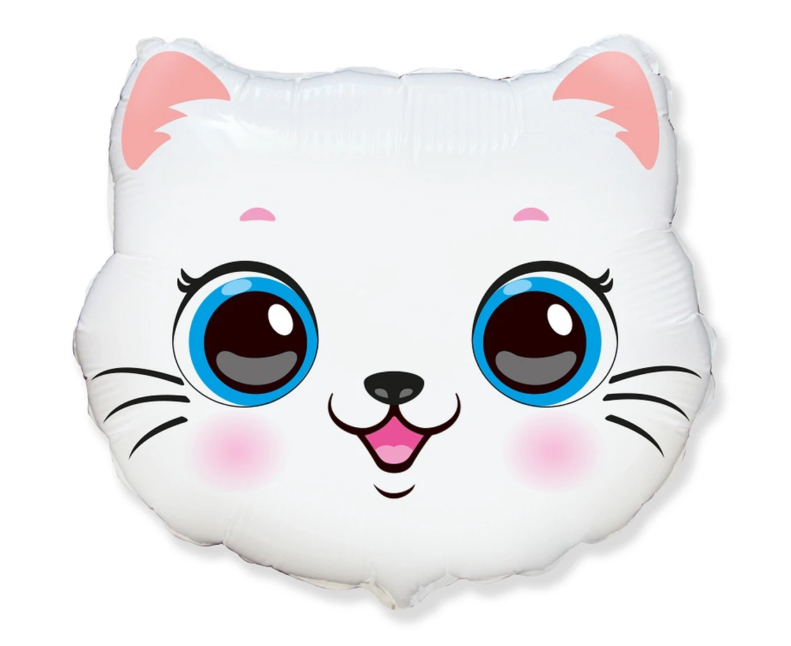 Foil balloon 24" FX - Kitty (head),  unpacked (flat)