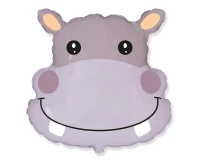 Foil balloon 24" FX - Hippopotamus (head),  unpacked (flat) EOL
