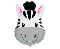 Foil balloon 14" FX - Zebra (head),  unpacked (flat)