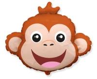 Foil balloon 14" FX - Monkey (head),  unpacked (flat)