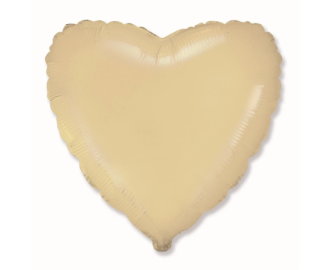 Foil balloon 18" FX - Heart (satin cream pastel),  unpacked (flat)